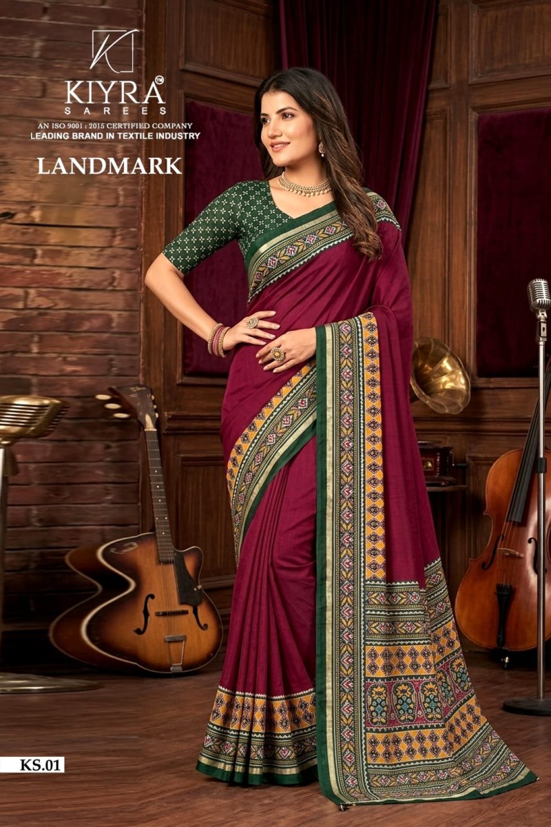 Landmark By Kiyra Black Masakali Silk Saree